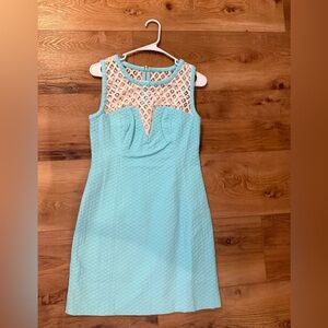 Lilly Pulitzer Light Blue Dress with White Lace